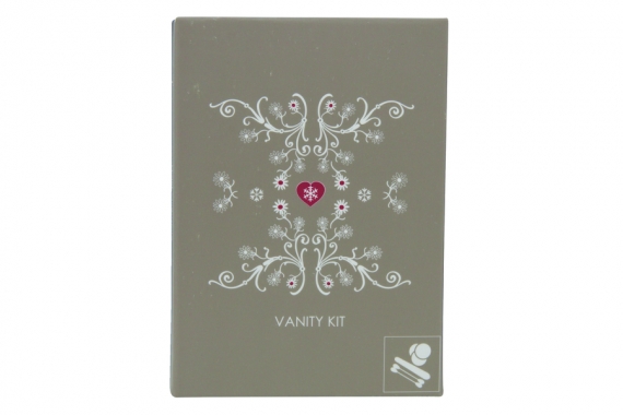 Vanity Kit (Wattestäbchen, Nagelfeile, Wattebausch), Kartonverpackung (taupe)